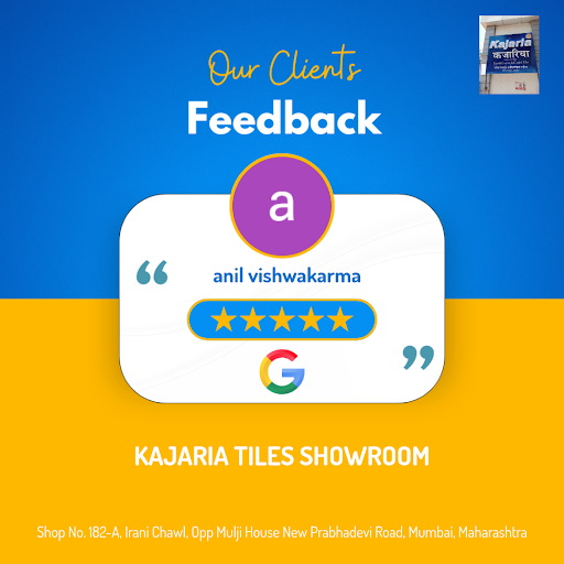 Anil, a delighted customer from Mumbai, gives KAJARIA TILES SHOWROOM a 5-star rating for their ex…