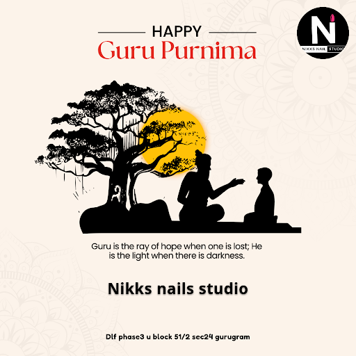 Celebrate Guru Purnima with intricate nail stickers at Nikks Nails Studio, honoring guidance and… post image