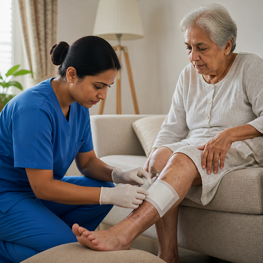 Caring for an elderly loved one with wounds can be stressful. H2O HEALTHCARE FOUNDATION in Vijaya… post image