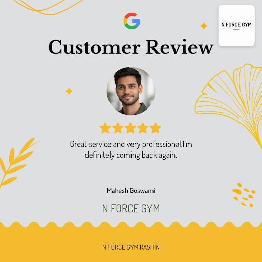 Mahesh Goswami gives N FORCE GYM in Rashin a 5-star rating! He loved the protein-packed workouts… post image