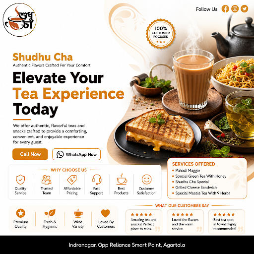 Visit Shudhu Cha, your local tea shop, to enjoy our signature Shudhu Cha Special, crafted with au… post image