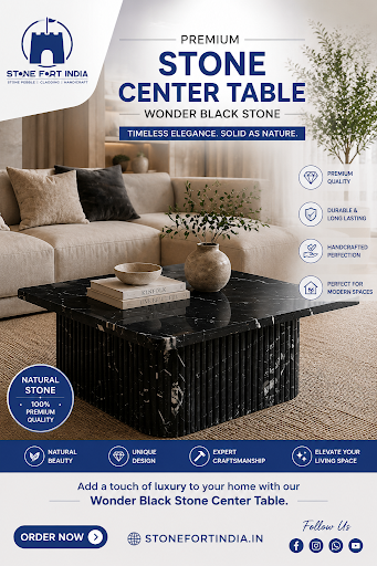 Transform your living space with our handcrafted Wonder Black Stone Center Table, designed to add… post image