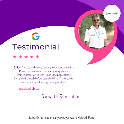 Prashant Chitte, a delighted customer, raves about the exceptional service at Samarth Fabrication…