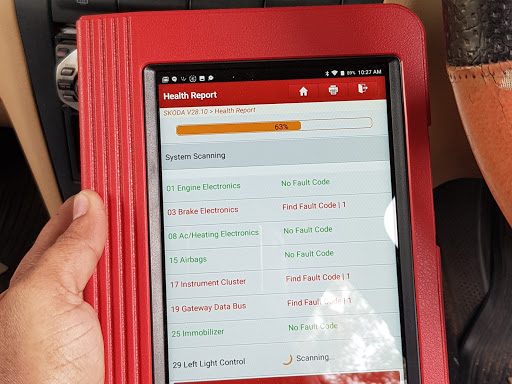 Scanning car for defects