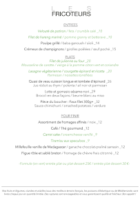 Menu Les Fricoteurs Page 1