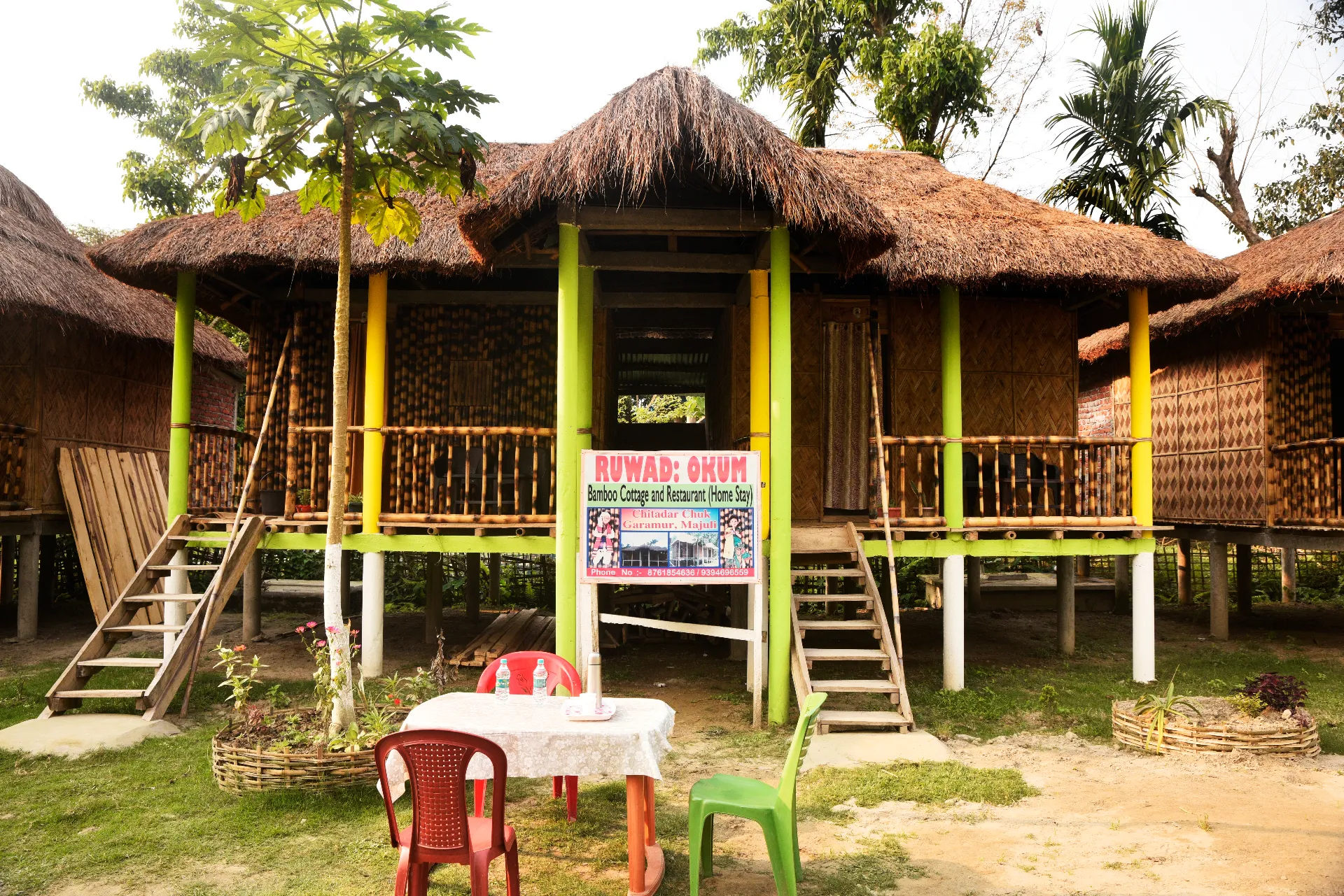 Ruwad: Okum - Bamboo cottages (Fooding & Lodging)