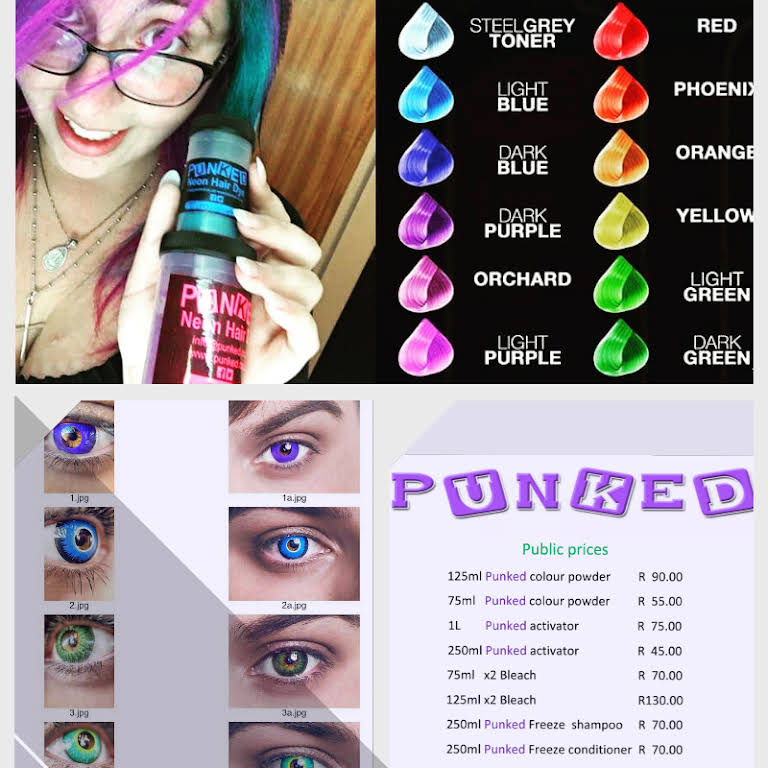 Punked Neon Hair - Punked Neon Hair Dye & Contact Lenses