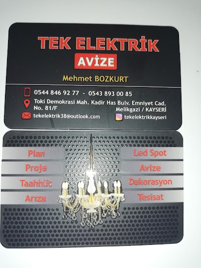 TEK ELEKTRİK & AVİZE