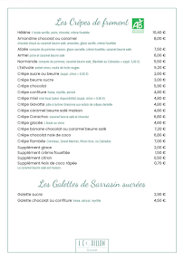 Menu Le Grillon, Restaurant, Crêperie, Grill avec Agneau de Pré-salé, produits locaux et farine IGP Bio. Page 1