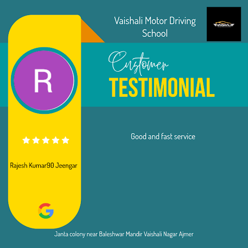 Rajesh Kumar90 Jeengar, a satisfied student at Vaishali Motor Driving School in Ajmer, highly rec… post image