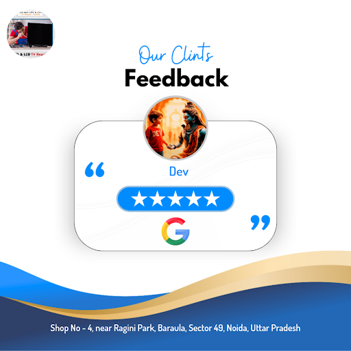 Dev loved the exceptional service provided by Akhilesh LED LCD TV REPAIR IN NOIDA, the best TV re…