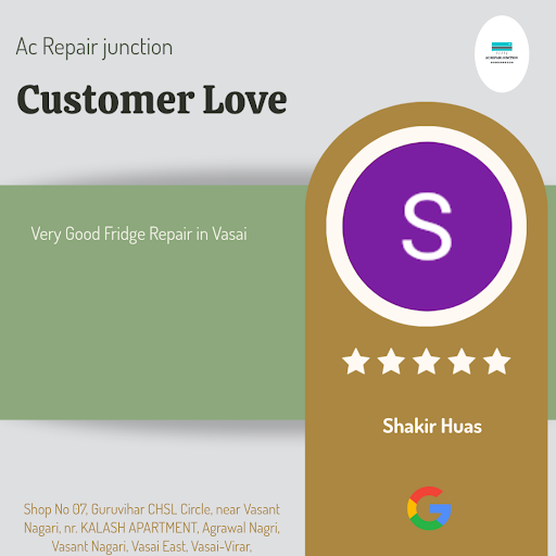 Shakir Husa's fantastic experience at Ac Repair Junction in Vasai-Virar! He rates our services 5/… post image