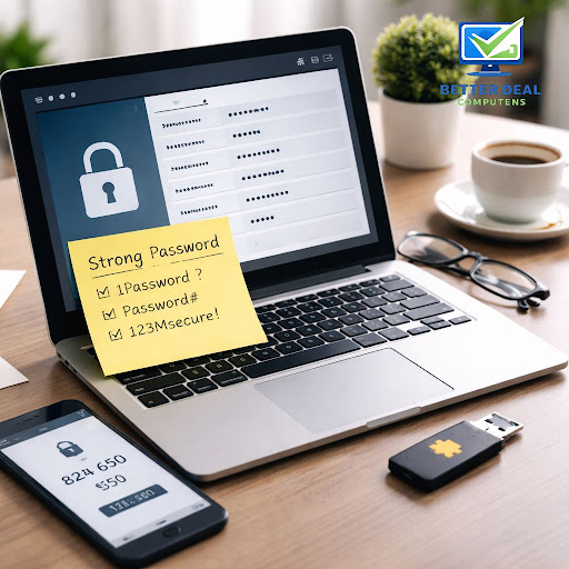 Strong passwords are your first defence against online threats. At Better Deal Computers in Janak…