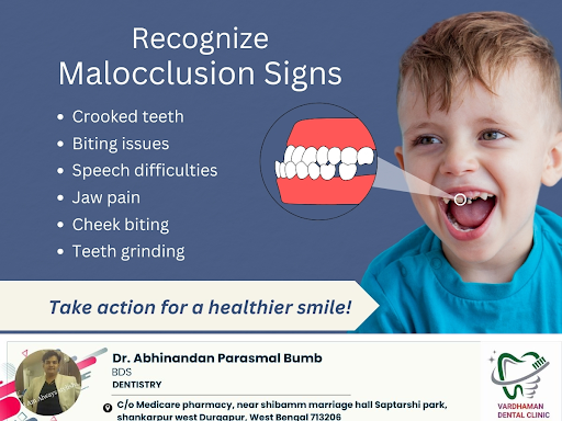 Malocclusion symptoms include crooked or misaligned teeth difficulty biting or chewing speech pro… post image