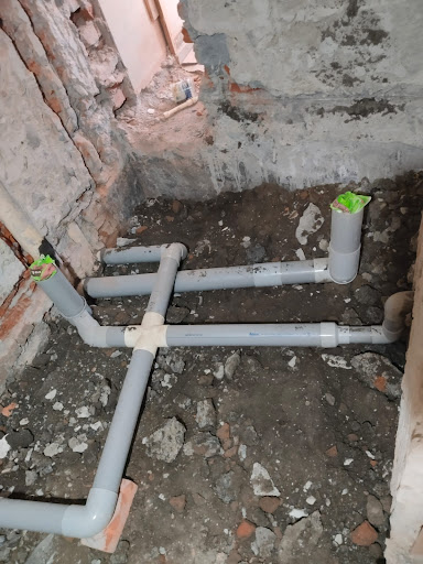Bathroom PVC pipe fitting post image