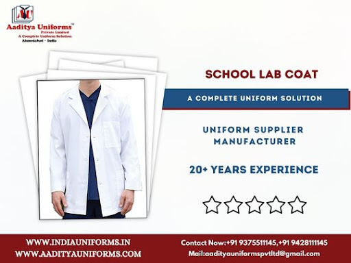 School Lab Coat Available At Aaditya Uniforms