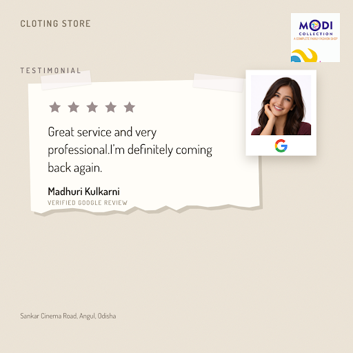 Madhuri Kulkarni from Angul raves about her exceptional experience at CLOTING STORE, the premier… post image