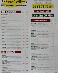 Menu Pizza Pom's Page 1