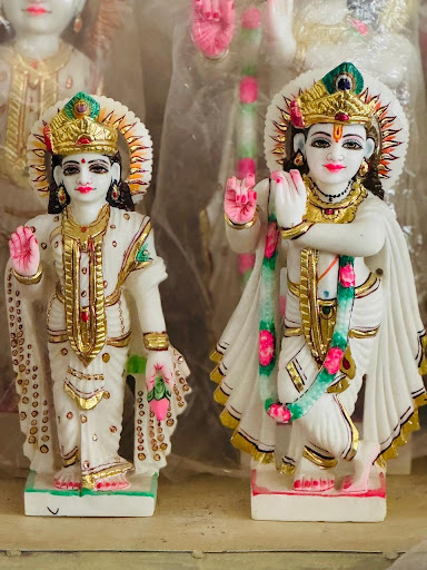 ✨ *Stunning Marble Painting Radha Krishna Murti!* ✨ post image