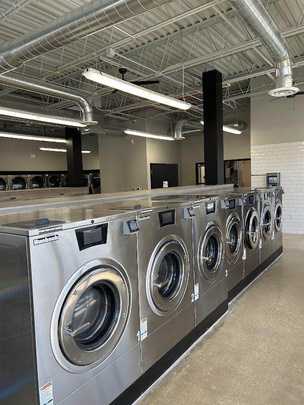 Clean laundry equipment at The Wash House in Akron, OH