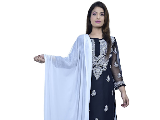 CHIKANKARI GEORGEET GALA BUTI THREE PIECE SET post image