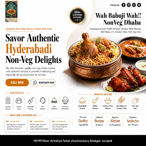 Experience authentic Hyderabad biryani at Wah Babuji Wah!! NonVeg Dhaba, your favorite restaurant… post image