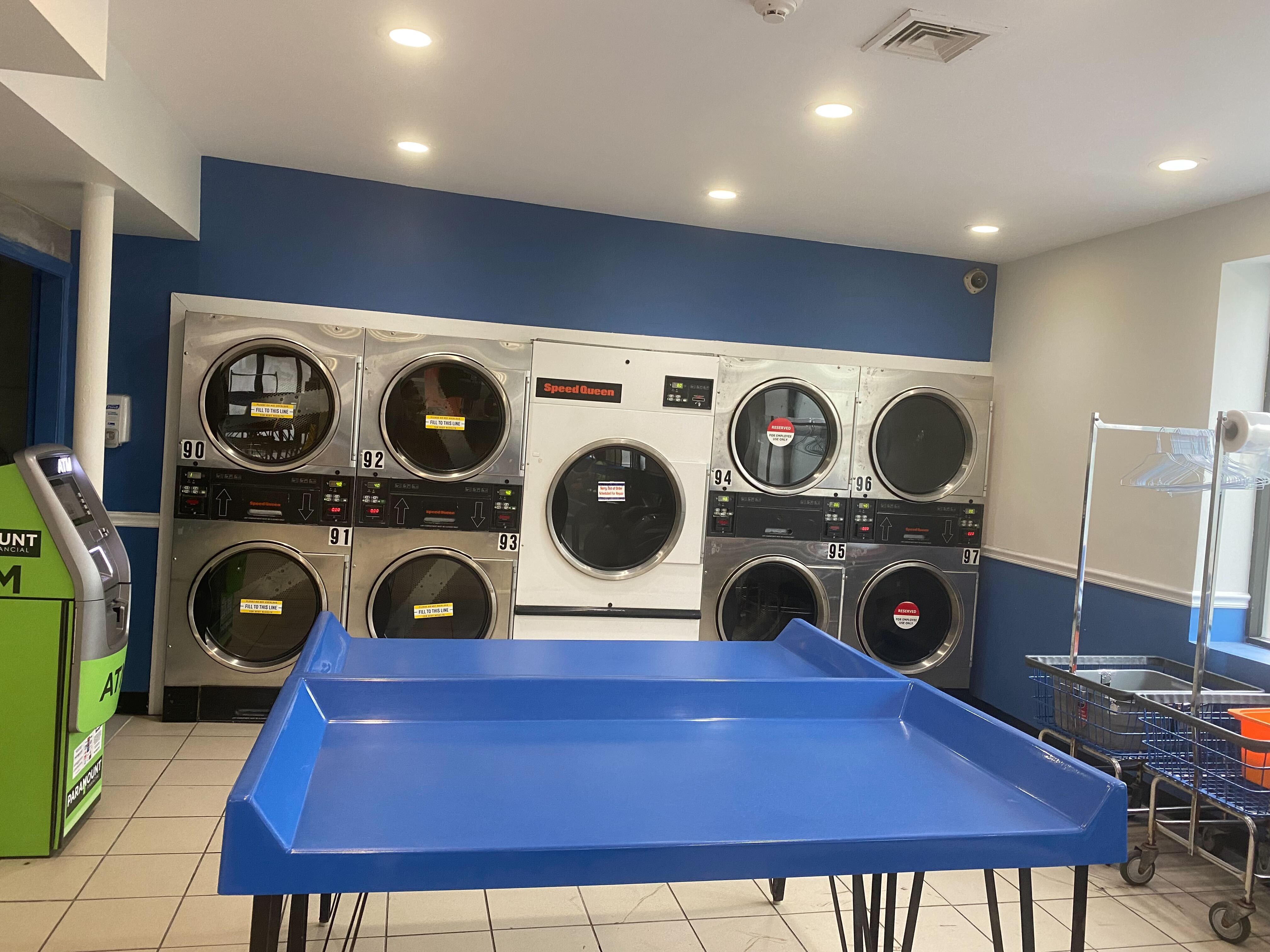 Self-service laundry at Laundromax, Attleboro, MA