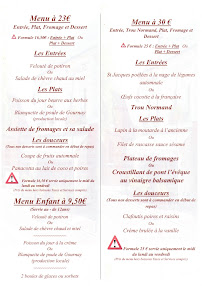 Menu Restaurant La Potiniere Page 1
