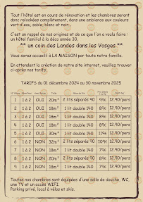 Menu La Maison Crêperie Bar-Hôtel Page 9