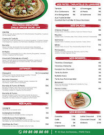 Menu Vénitia Page 1