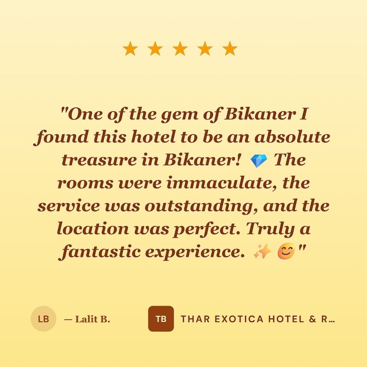 We're so grateful for your kind words, Lalit