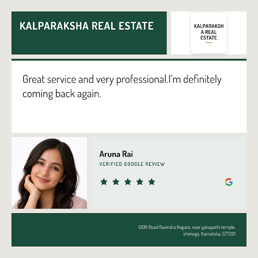 Aruna Rai from Shimoga couldn't be happier with the exceptional service at Kalparaksha Real Estat… post image