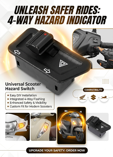Upgrade your safety on the road! We now carry universal 4-way hazard indicator switches for scoot… post image