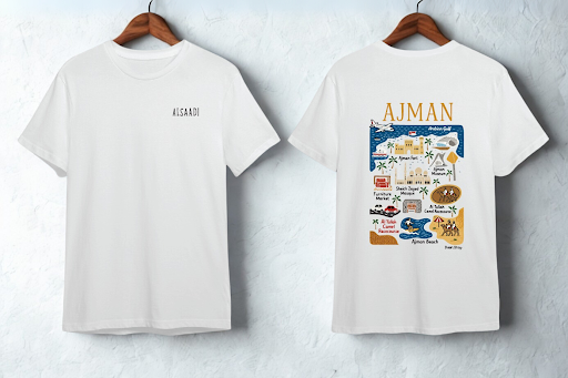 Ajman Souvenir T-Shirt with a City Map Design post image