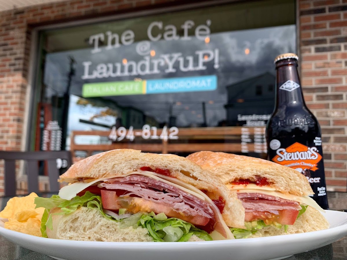 The Cafe @ LaundrYuP! facility with washing machines in Biddeford