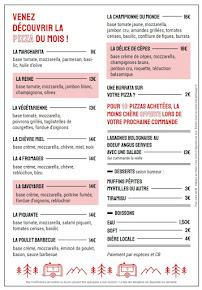 Menu La Roulotte Atypique Pizza Page 2