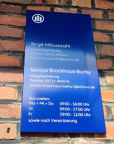 Allianz Versicherung Soraya Brockhaus-Barby Hauptvertretung in Limbach-Oberfrohna Str. des Friedens 86, 09212 Limbach-Oberfrohna, Deutschland