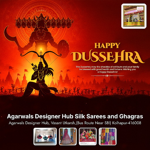 Celebrate Dussehra with Agarwals Designer Hub, where we honor tradition and craftsmanship with th… post image