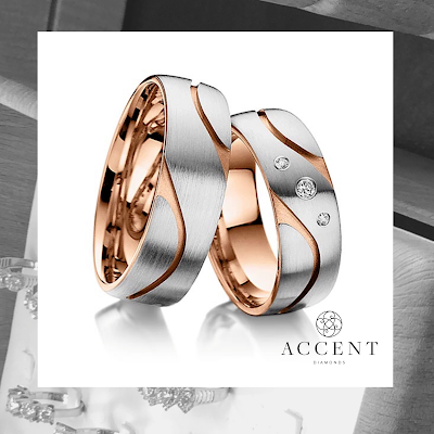 Accent Gold Silber Brillant Trauring Studio