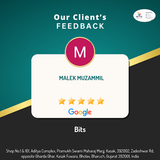 MALEK MUZAMMIL raves about his exceptional experience at Bits, Bharuch's premier computer shop. H… post image