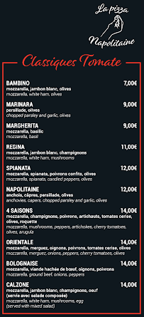 Menu Pizzeria Agay | la Cave du MATUZ' Page 1