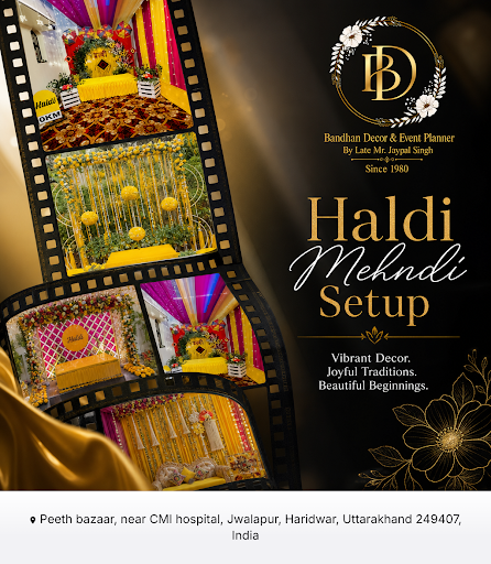 Bandhan decor & events is a trusted wedding planner in Haridwar specializing in elegant Haldi Meh…