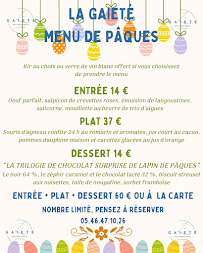 Menu La Gaîeté Page 1
