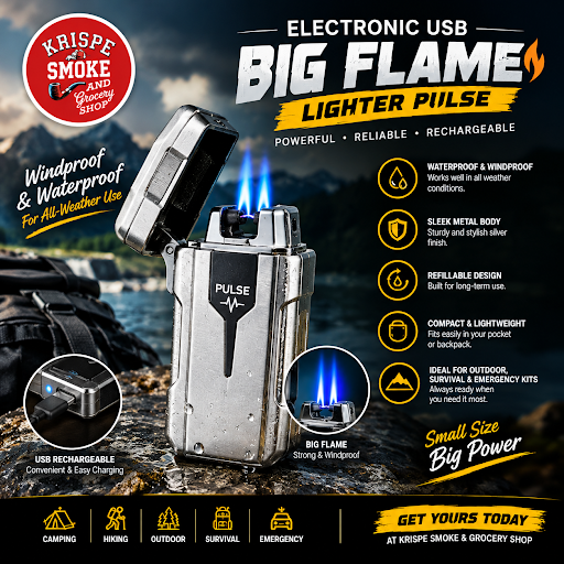 Looking for a reliable lighter in Everett, WA? The Electronic USB Big Flame Lighter Pulse feature… post image