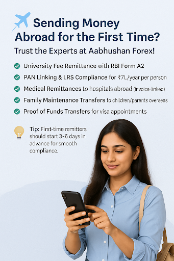 ✈️📈 Sending Money Abroad for the First Time? Trust the Experts at Aabhushan Forex! post image