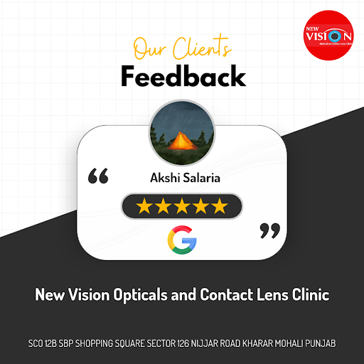 Akshi Salaria raves about her exceptional experience at New Vision Opticals and Contact Lens Clin…