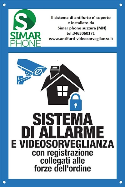 SIMAR ANTIFURTO VIDEOSORVEGLIANZA SUZZARA MANTOVA VERONA REGGIO EMILIA MODENA