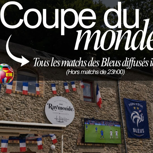 Chez Raymonde by Blé Noir & Bois de Keroual

CRÊPERIE | BAR | GUINGUETTE | TRAITEUR

Bois de Keroual | GUILERS

Bravo à nos amis de Chez Raymonde.

Pulsat Saint Renan est heureux de faire parti de leurs partenaires

Vibrez avec les Bleus chez Raymonde !

La Coupe du Monde débarque et tous les matchs de l’Équipe de France seront diffusés sur écran à la crêperie. 

Ambiance, supporters, boissons fraîches et crêpes au rendez-vous pour vivre chaque action ensemble !

🍻 Ambiance conviviale garantie

🇫🇷 Sortez les maillots et les drapeaux !

Hors matchs programmés à 23h00.

#chezraymonde #crêperie #coupedumonde #foot #guilers