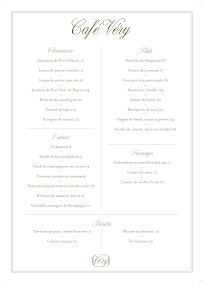 Menu Café Véry Page 1