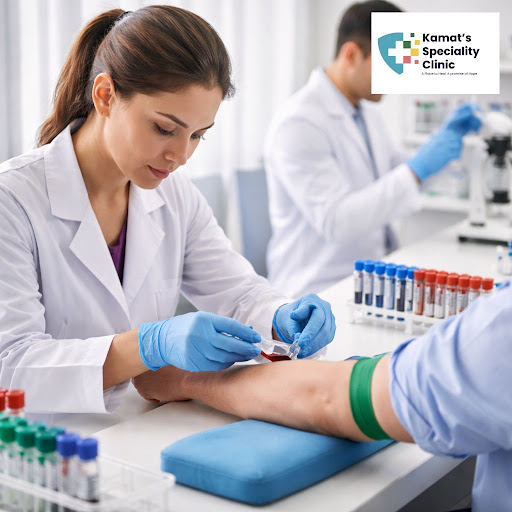 Accurate diagnosis starts with proper sample collection. At Kamat’s Speciality Clinic in KC park…